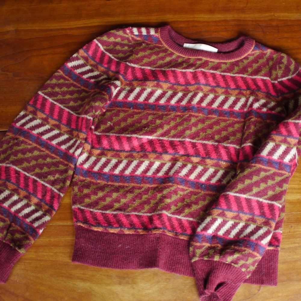Vintage Stripes and Triangles Sweater